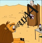 The Place to Pee - My Loo is my Castle: Purros Camp, Namibia (Cartoon: Caroline Brösamle)