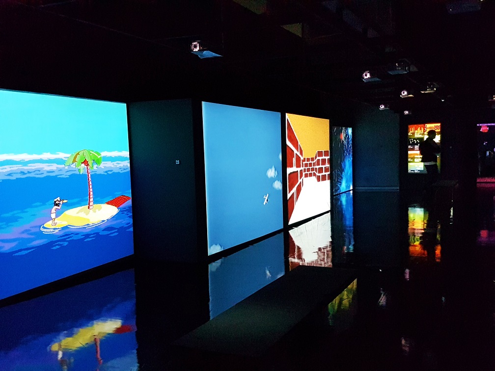 „Save My Screen!“ (SMS): reanimierter Oldschool-Prayer an St. Johnny Castaway, dem Schirmveck aller Office-Robinsons und Schreibtischpenner – Sleep Mode, Het Nieuwe Instituut, Rotterdam (Foto: Munich Globe Bloggers)